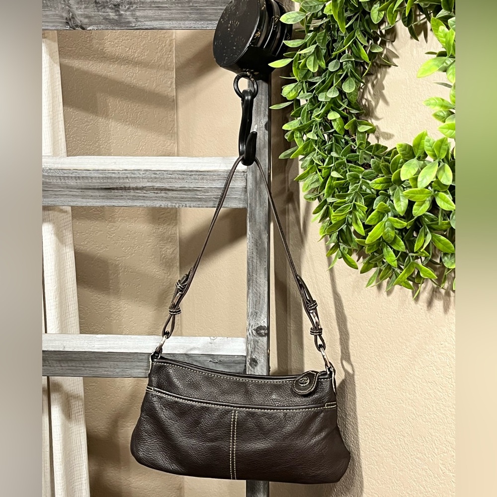 the SAK DARK BROWN PEBBLED LEATHER HOBO SHOULDER PURSE/BAG